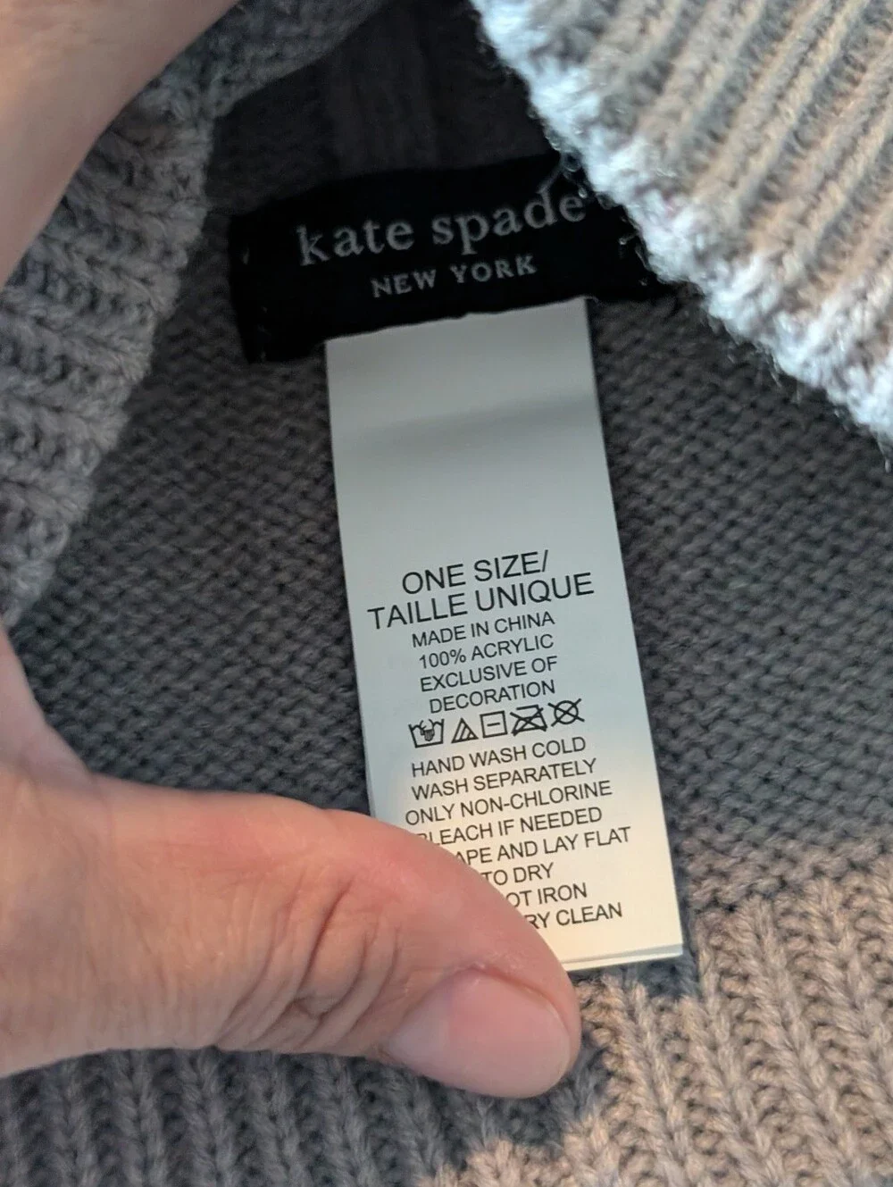 Kate Spade New York flocked spade beanie